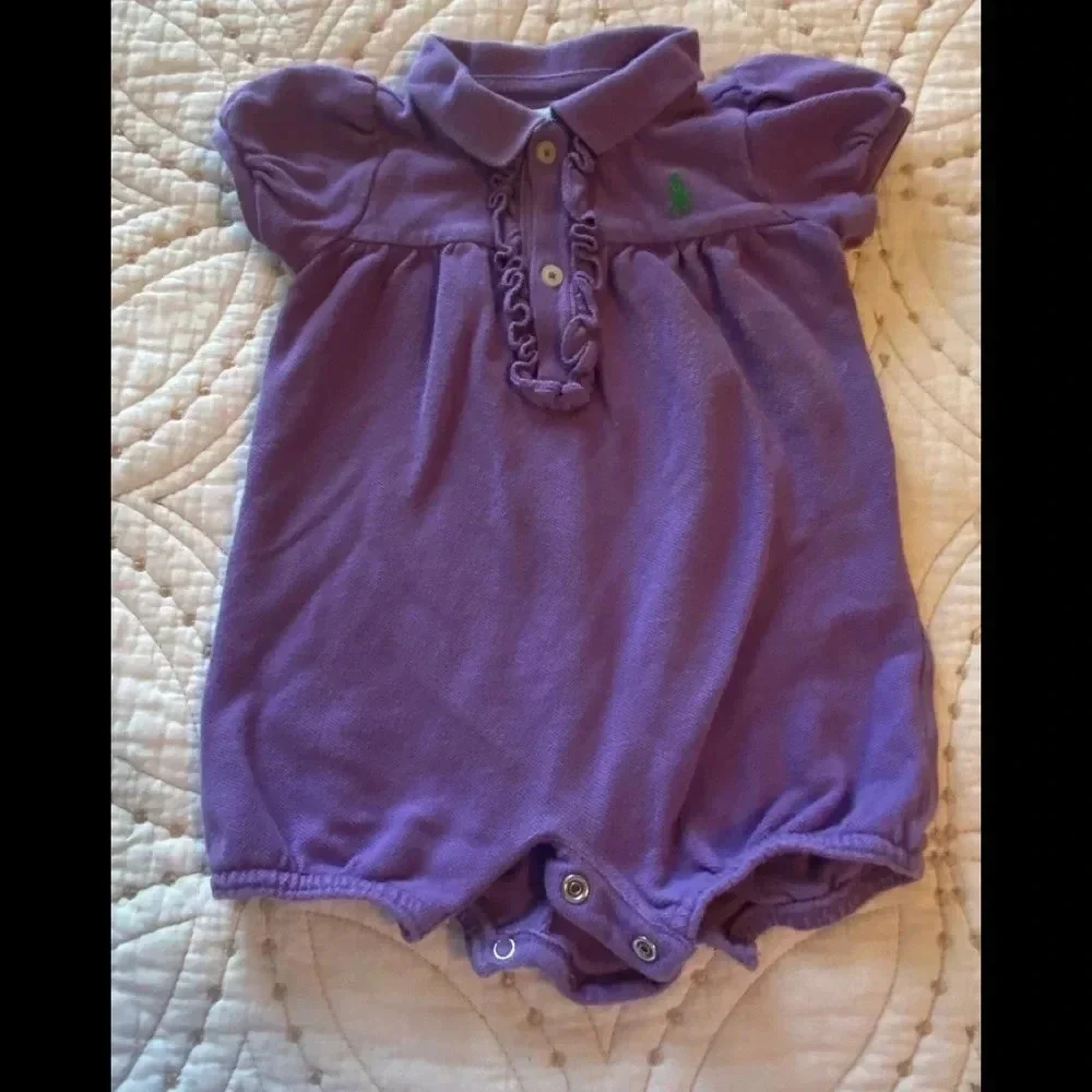 Ralph Lauren Purple One Piece Onesie. #Preppybaby #RLbaby